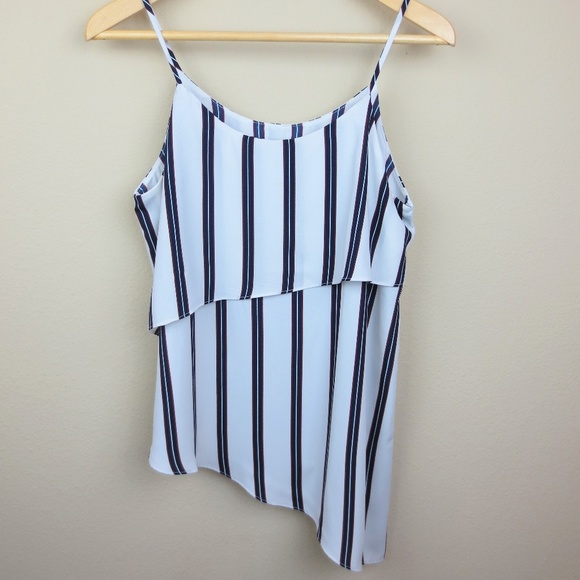 Soprano Striped Asymmetrical Tank Top - Picture 2 of 6